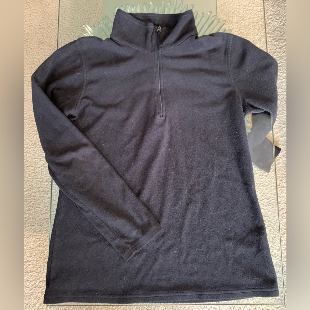 Women's Black Half-Zip Pullover Top